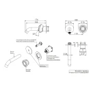 Miscelatore a incasso per lavabo su due piastre tonde bocca 17 cm - serie Element