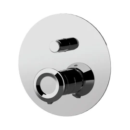 Miscelatore a incasso per vasca o doccia con deviatore a pressione su piastra tonda - serie Element