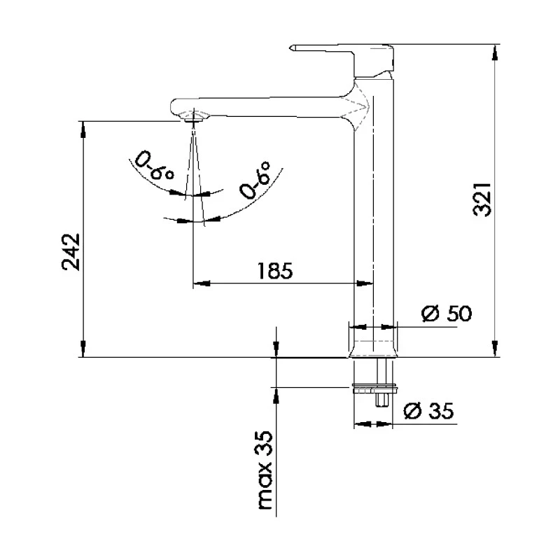 Miscelatore monocomando alto lavabo winner ordinabile online