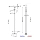 Miscelatore vasca da pavimento autoportante con deviatore e kit doccia - serie Element
