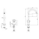 Miscelatore lavabo a due fori con bocca L, senza scarico e design raffinato - serie Element