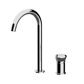 Miscelatore lavabo a due fori con bocca L, senza scarico e design raffinato - serie Element