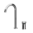 Miscelatore lavabo a due fori con bocca L, senza scarico e design raffinato - serie Element