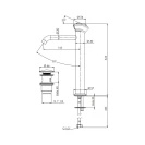 Miscelatore alto per lavabo con scarico click-clack e troppo pieno - serie Element
