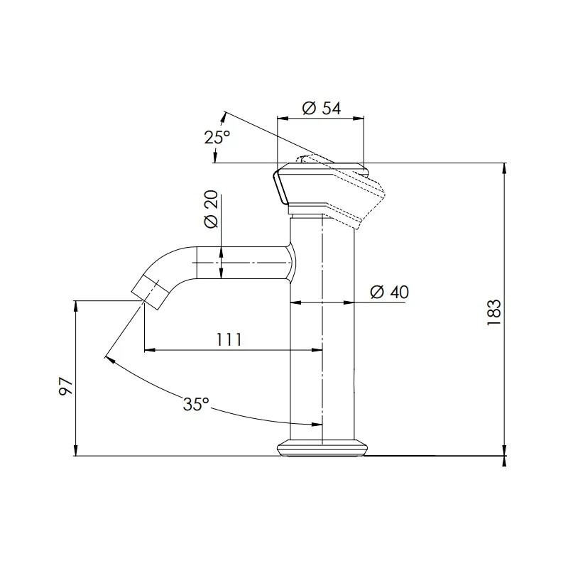 Miscelatore lavabo senza scarico e foro, design pulito e pratico - serie Element