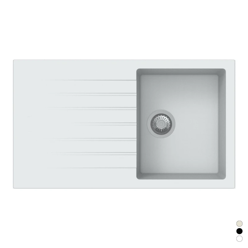 Lavello incasso sintetico 1 vasca 86 cm Bianco disponibile online