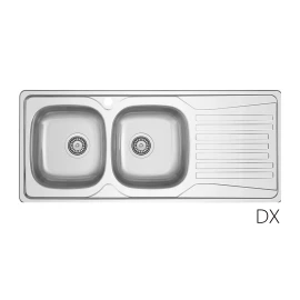 Lavello incasso inox 116×50 con gocciolatoio DX disponibile online