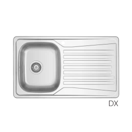 LAVELLO INCASSO IN ACCIAIO INOX MOD. LS02 CM 86x50