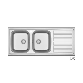 Lavello incasso inox 120×50 con gocciolatoio DX disponibile online