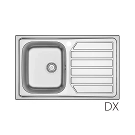 LAVELLO INCASSO IN ACCIAIO INOX MOD. LS04 CM 80X50
