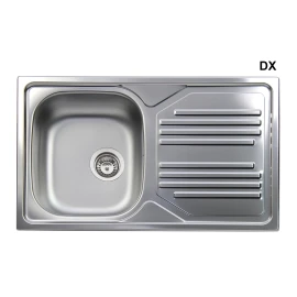 Lavello incasso inox 1 vaschetta 86 cm gocciolatoio DX online