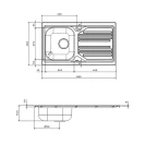 LAVELLO INCASSO IN ACCIAIO INOX CON 1 VASCHETTA