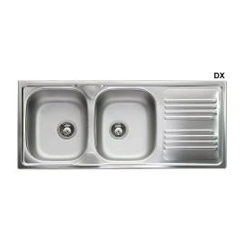 LAVELLO INCASSO IN ACCIAIO INOX CON 2 VASCHE
