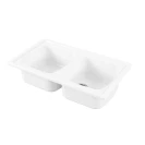 LAVELLO DA INCASSO IN CERAMICA 2 VASCHE GENIUS 86X50