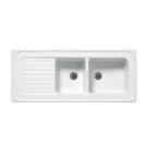 LAVELLO DA INCASSO IN CERAMICA MOD. C281 CON 2 VASCHETTE 116 x 50