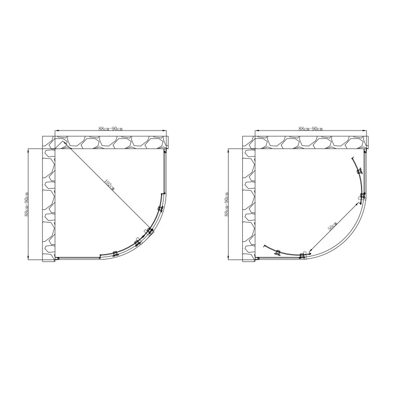 Box Doccia Semicircolare 88 9088 90x190h 6mm solo online