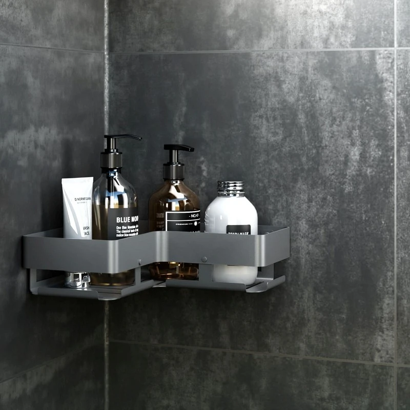 Mensola angolo alluminio 1 ripiano Gun Grey disponibile online