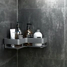 Mensola angolo alluminio 1 ripiano Gun Grey disponibile online