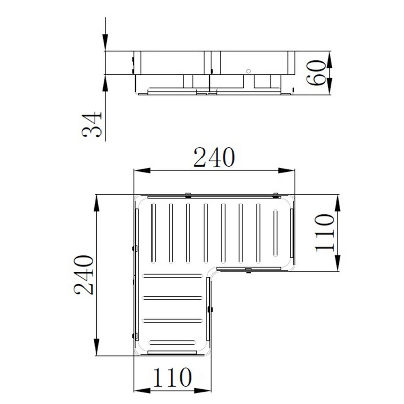 Mensola angolo alluminio 1 ripiano Gun Grey disponibile online