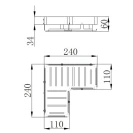 Mensola angolo alluminio 1 ripiano Gun Grey disponibile online