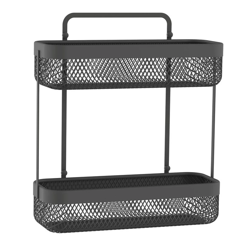 Mensola doccia frontale 2 ripiani Gun Grey disponibile online