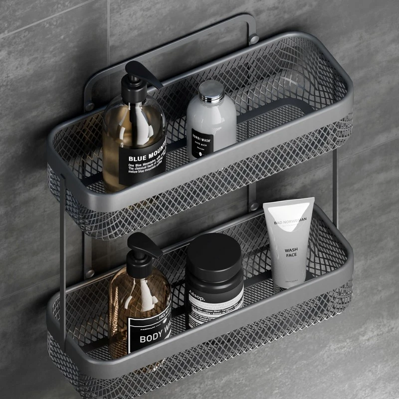 Mensola doccia frontale 2 ripiani Gun Grey disponibile online