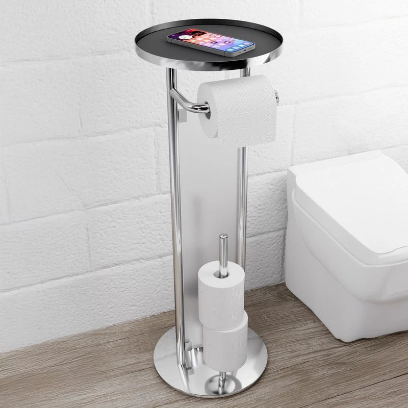 Piantana portarotolo e scopino cromo Serie Cleo disponibile online