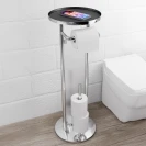 Piantana portarotolo e scopino cromo Serie Cleo disponibile online