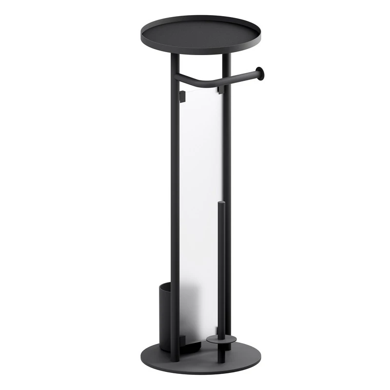 Piantana portarotolo e scopino nera Serie Cleo disponibile online