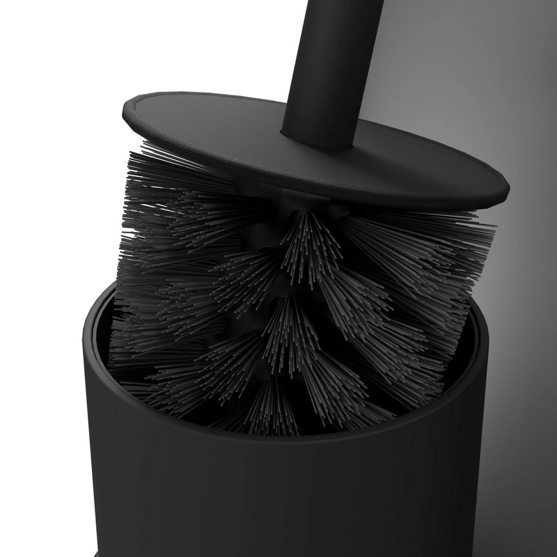 Piantana portarotolo e scopino nera Serie Cleo disponibile online