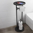 Piantana portarotolo e scopino nera Serie Cleo disponibile online