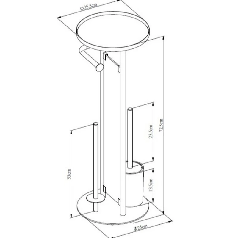 Piantana portarotolo e scopino nera Serie Cleo disponibile online
