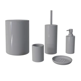 Set accessori bagno 5 pz ABS grigio Serie Ruby disponibile online