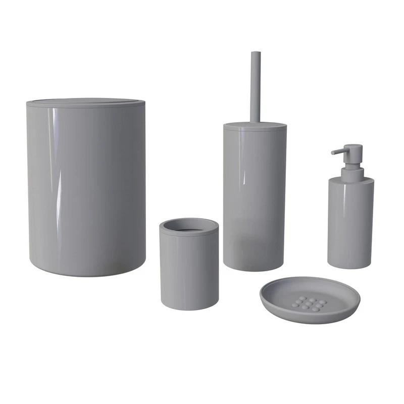 Set accessori bagno 5 pz ABS grigio Serie Ruby disponibile online