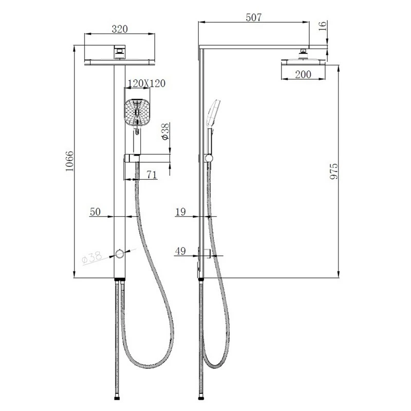 Colonna doccia Conny 3 getti con deviatore disponibile online