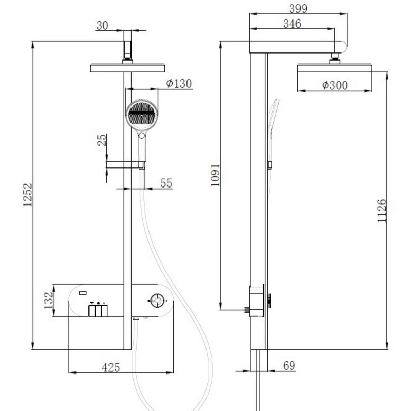 Colonna doccia Pegasus LED nero disponibile online