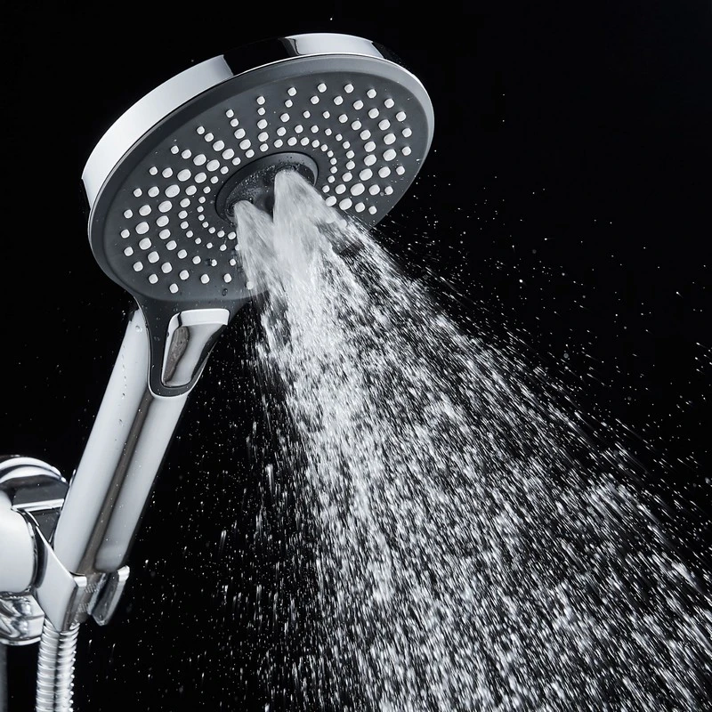 Doccia cromata/nera 3 getti pulsante disponibile online