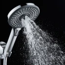 Doccia cromata/nera 3 getti pulsante disponibile online