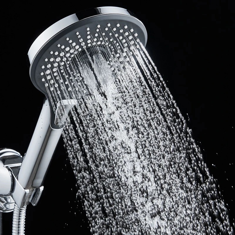 Doccia cromata/nera 3 getti pulsante disponibile online