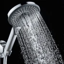 Doccia cromata/nera 3 getti pulsante disponibile online