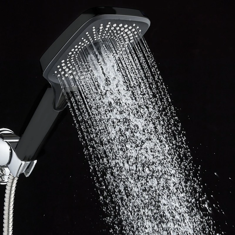 Doccia Square nera 3 getti pulsante disponibile online