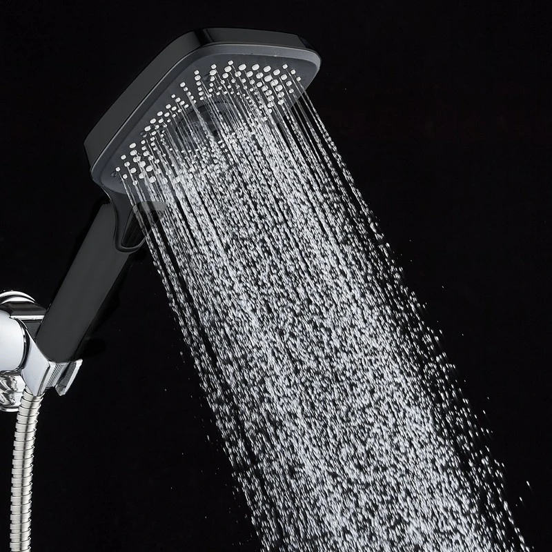 Doccia Square nera 3 getti pulsante disponibile online