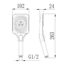 Doccia Square nera 3 getti pulsante disponibile online