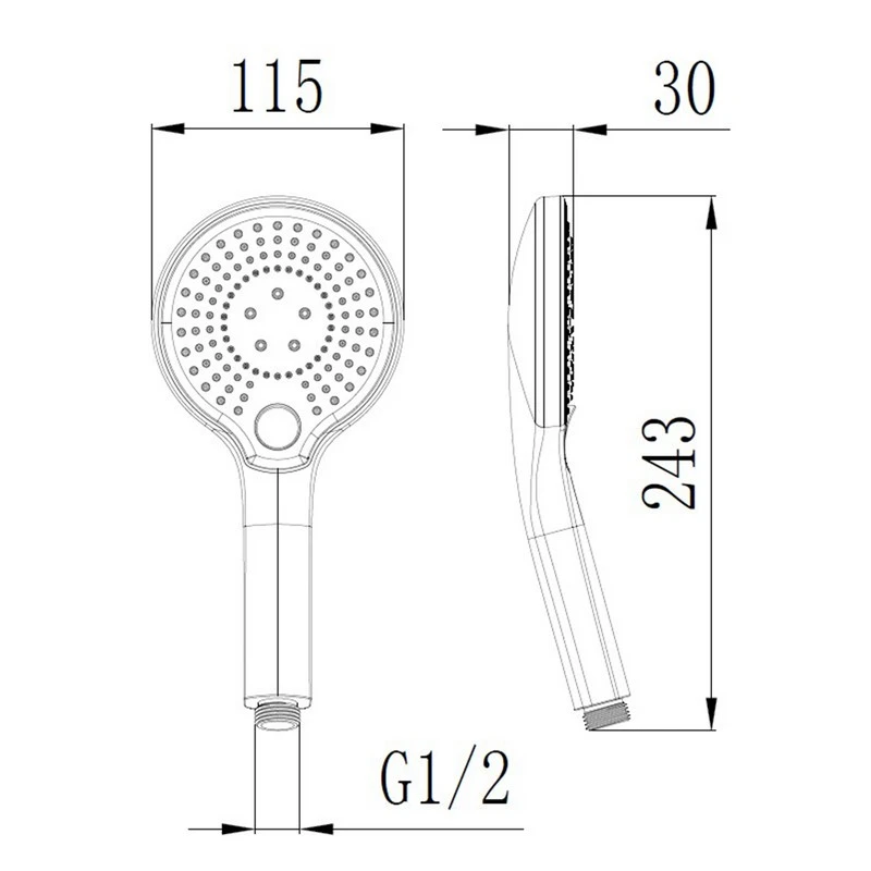 Doccia cromata/grigio 3 getti pulsante disponibile online