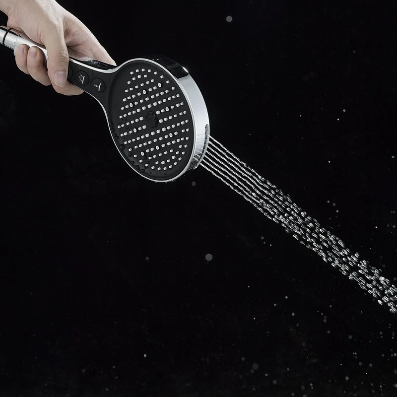 Doccia 7 getti cromata/nera disponibile online