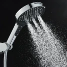 Doccia 7 getti cromata/nera disponibile online