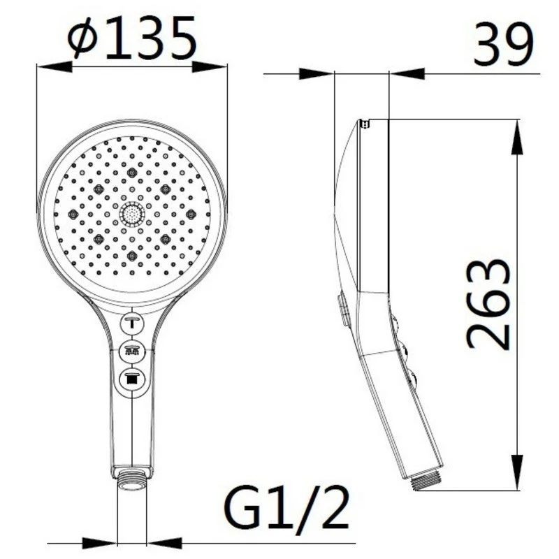 Doccia 7 getti cromata/nera disponibile online
