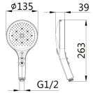 Doccia 7 getti cromata/nera disponibile online