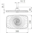 Soffione Square cromato/nero 30x19 cm disponibile online