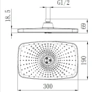 Soffione Square nero 30x19 cm disponibile online